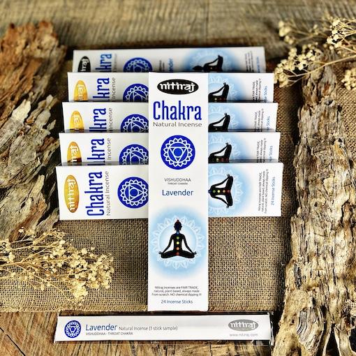 NITIRAJ Throat Chakra- Lavender Refill Set (6 boxes x 24 sticks)